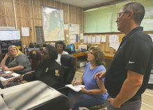 East Carroll Parish dispatchers received training on the new Viking 911 system installed this past week. Brian Tobin, the senior trainer with Intrado conducted training for dispatchers Pat Wiggins, Pam Carter, Jeannie Ramsey, Melissa Shelton (not shown), and relief dispatcher, Hope Mills.