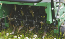 Aerators with hollow tines remove cores of soil, helping alleviate compaction issues.