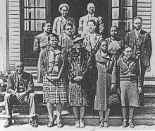 Faculty members from East Carroll Training School, 1930s, included (front, from left) George Washington Griffin (seated) Mary Coleman, Fannie Butler, Mary Ballard, Myrdice Jefferson, (middle, from left) Hilda P. Jones, Florence Jones Simmons, Thelma Mershon, Fannie Dyson Coleman, John Henry Scott, (back, from left) Mary Merson and Henry O. Simmons.