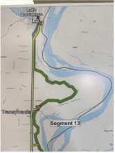 Maps shows paths under consideration for Delta Bike Trail. CASSIE CONDREY