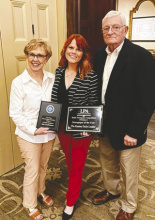 Janie and Jimmy Neighbours with Celeste Holley, publisher of the Ruston Daily Leader and niece of the Neighbours'.