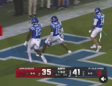 University of Mississippi fans for sure know who their safety is after last Saturday’s game. The game was close. Ole Miss was on top 41-35, but Arkansas was driving. It was late in the fourth quarter when Ole Miss forced a fumble and number 16, our own Wydett Williams Jr., recovered the fumble, effectively shutting down the Hogs’ drive and sealing the win. Not only that, but “Junior” had four solo tackles and a blocked pass. In the photo above, a screenshot captured from television coverage of the game