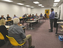 Randy Esters, LDCC chancellor, speaks to gathering