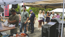 Lining up for barbecue