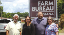Pictured are (from left) Lynn Dukes, Amy Martin, Matt Mills, agency manager, and Regina Allen, office administration. DEBRA HOPKINS