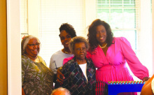 Sen. Katrina Jackson-Andrews and her staff assisted with a game of bingo at the Council on Aging recently. Pictured at the bingo 'squirrel cage' are (from left) Barbara McDaniel, Ronata Johnson, Connie Reed, and Jackson-Andrews GRIFFIN TRIPP