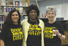 The grand opening of the new coffee bar at the East Carroll Parish Library was held recently. Pictured enjoying the coffee vibe are (from left) Bobbie Prine, Autrolia Layton, and Carolyn Brown.