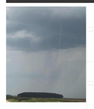 COURTESY PHOTO Twice last week, East Carroll Parish was beset with thunder and intense lightning. Penny Johnson took this photo of lightning as it struck on Highway 2 just north of the grain bins as the storm was coming through. Despite the threatening lightning and thunder, not much rain hit the area and harvesting has continued.