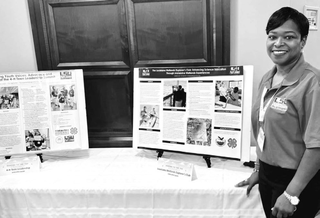The Louisiana Association of Extension 4-H Youth Development Professionals honored Lekeisha Lucas