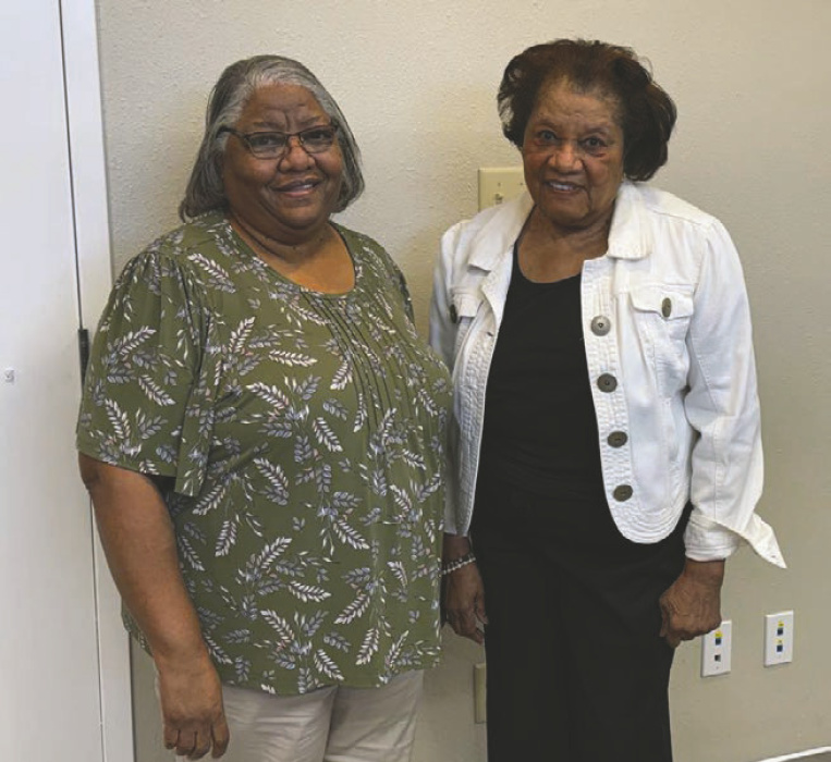 Pictured are (from left) incoming hospital board president, Barbara McDaniel, and outgoing president Vera Porter. DEBRA HOPKINS