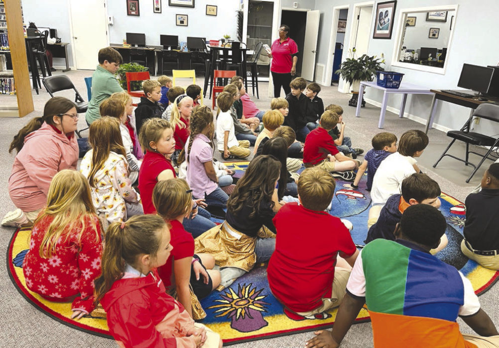 Classes from Briarfield Academy attended story time at East Carroll Parish Library last week. Students took an enchanting journey through tales and a thrilling scavenger hunt that ignited imagination and curiosity. COURTESY PHOTO