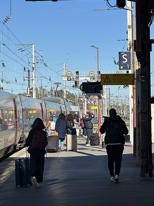 Boarding the high speed train in Strasbourg