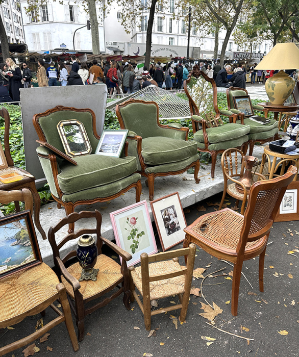 Paris outdoor market contains offerings of everything imaginable