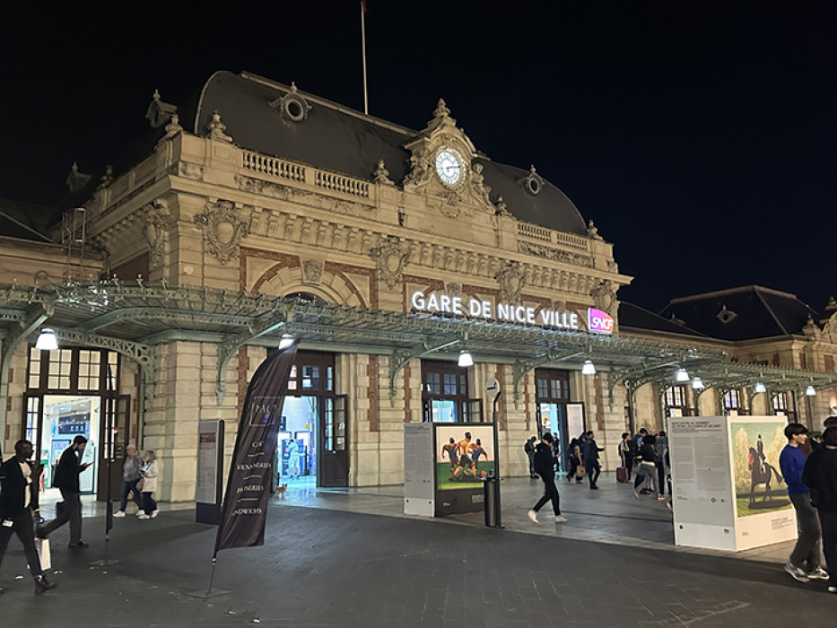 Arrival in Nice - a view of the Nice train station exterior