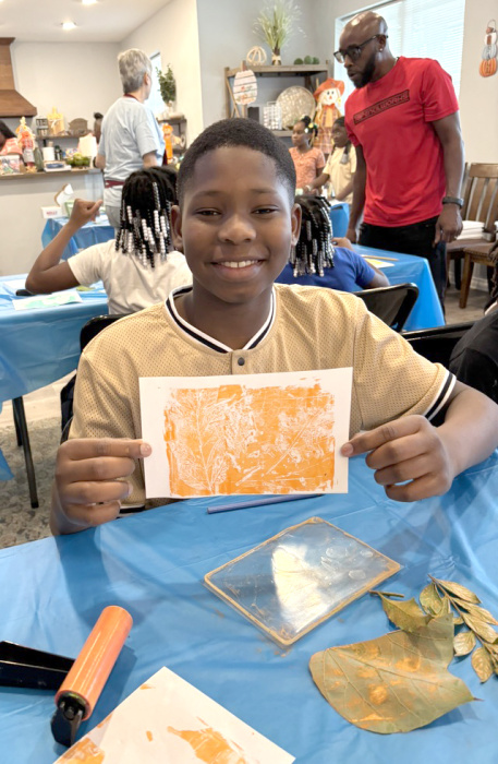 Art Club members got good results with botanical printing