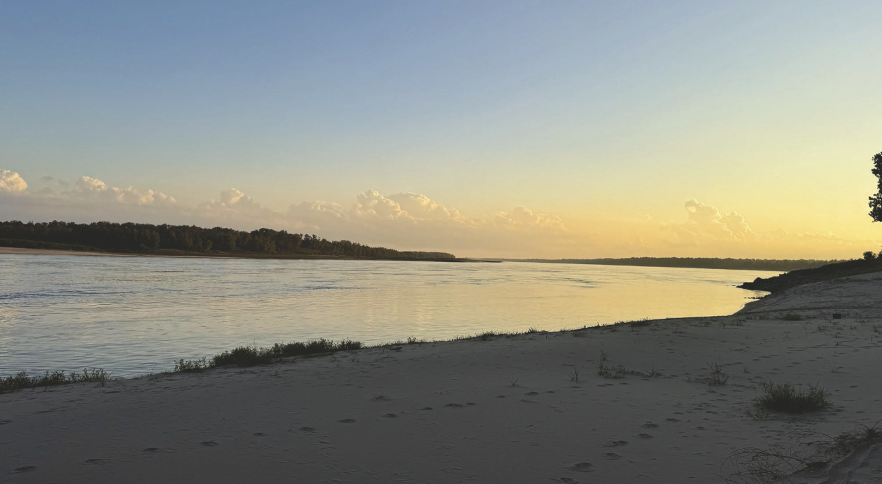 CASSIE CONDREY The sandbar at the Mississippi River in East Carroll was, for a moment, quiet from the noise of barges and the wake that they create. The current level at Vicksburg is 10.70 feet. Flood stage is 43 feet.