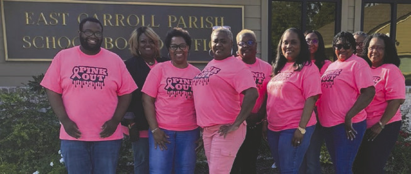 East Carroll school employees 'pink out'
