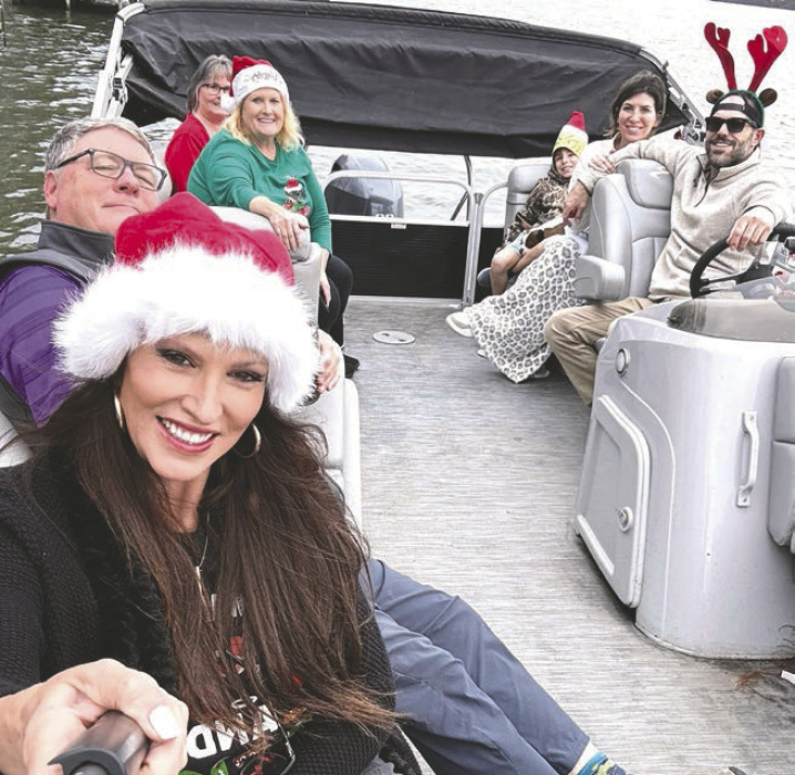 Friends take a boat ride