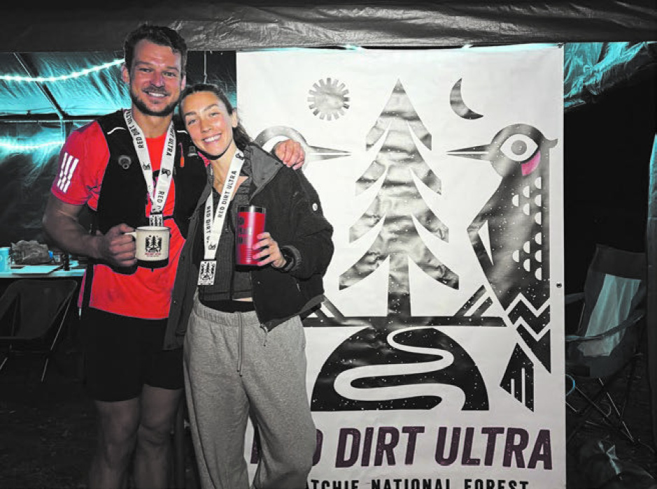 Leon Becker and Lillie Kate Thornton after arduous races.