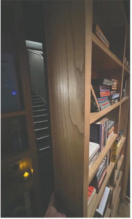 Secret doorway to guest rooms in the Oh-La-La in Paris