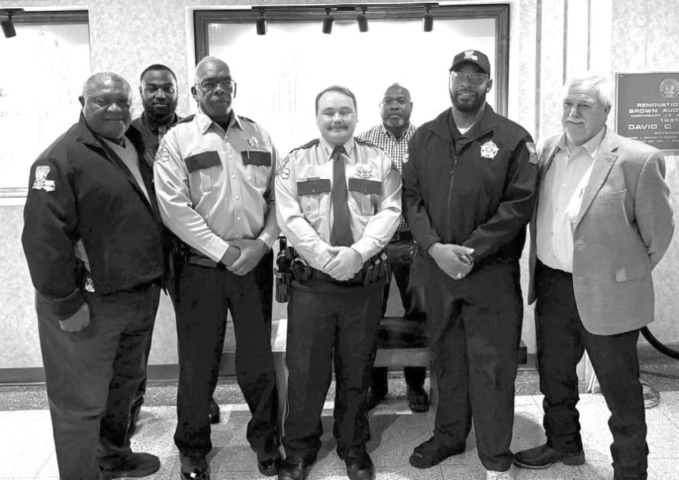 East Carroll Parish Sheriff’s Office’s newest deputy, Jacob Madden, graduated from police academy on Thursday, Dec. 5 in West Monroe. Madden applied for a deputy position with the sheriff’s office after receiving a criminal justice degree from Louisiana Delta Community College in Monroe. Prior to beginning his career in law enforcement, Madden had worked in agriculture. Sheriff Wydette Williams and a number of his staff were on hand to support Madden upon his graduation. Shown, from left: Keith Hawkins, Tys