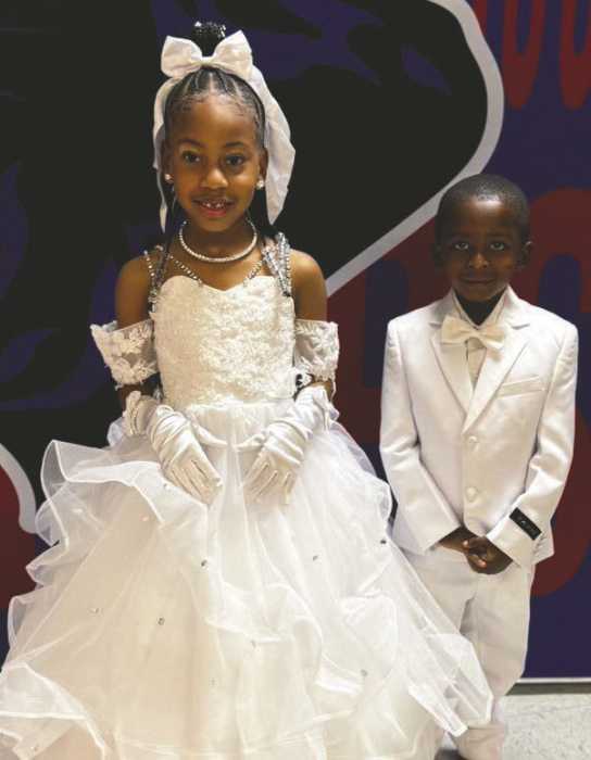 Flower girl- Nevaeh Avarie Davis Nevaeh is the daughter of Anastasia Davis and Jason Barker. She loves to play roblox, dance, sing at church, and do her homework. Crownbearer – Princeton Marquese Gibson Princeton is the son of Vatrice Gibson and Fredrick Robinson. He enjoys riding his bicycle, playing with his sister Paisley, and watching race cars.
