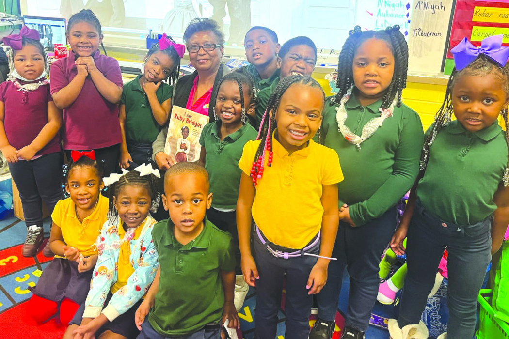 Cynthia Devereaux Hampton visited Southside Elementary during Black History Month and read Ruby Bridges to Ms. Reynolds’s prekindergarten class.