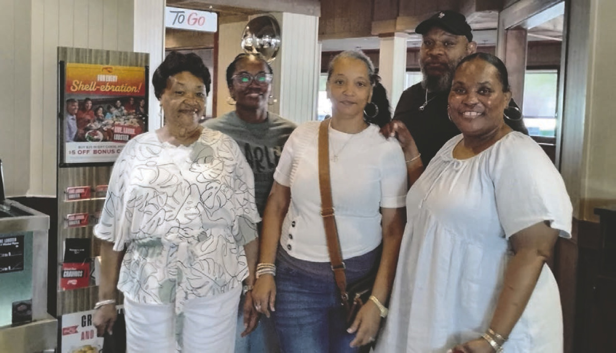 Some of the family celebrating Louise Caldwell