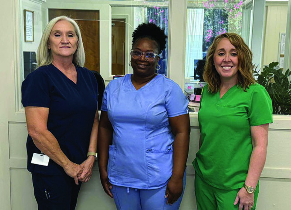 Clinic staff includes (from left) Denise Skipper, Erica Watson, and Jennifer Newton.