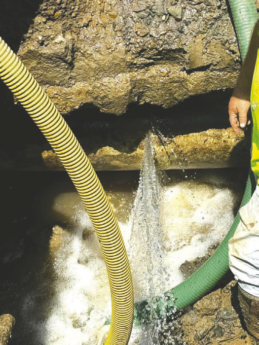 The town of Lake Providence experienced a massive water leak