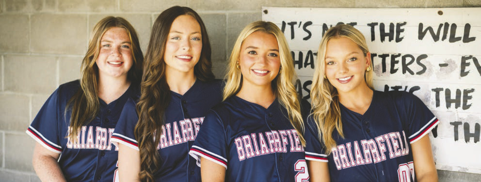 Despite some non-league losses, the Briarfield softball team will go into the South State Tournament as a #1 seed Saturday at 4 pm at the Sterlington Sports Complex. If they win, they’ll play Monday at noon and a win there will carry them into the South State Championship game that afternoon at 4 pm. Pictured are Abby Allen, Rylee Russell, Carrie Beth Miller, and Aubree Jones at Senior Night on Tuesday.