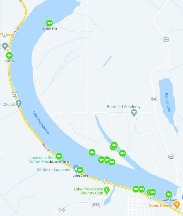 Ideal fish habitats added around Lake Providence
