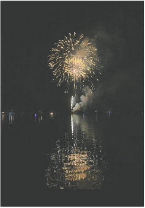 Sheriff's office lights up the lake on Sunday after delay due to rain and lightening on the 4th ELLIE CONDREY