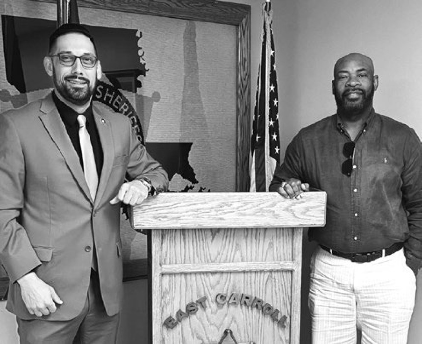 Sheriff Wydette Williams (right) with rep from AG's office.