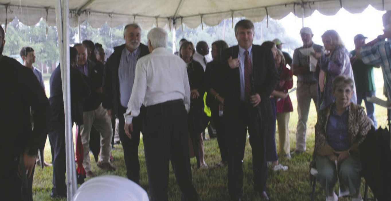 The community gathered for the groundbreaking for the sheriff's new training center, despite rainy conditions