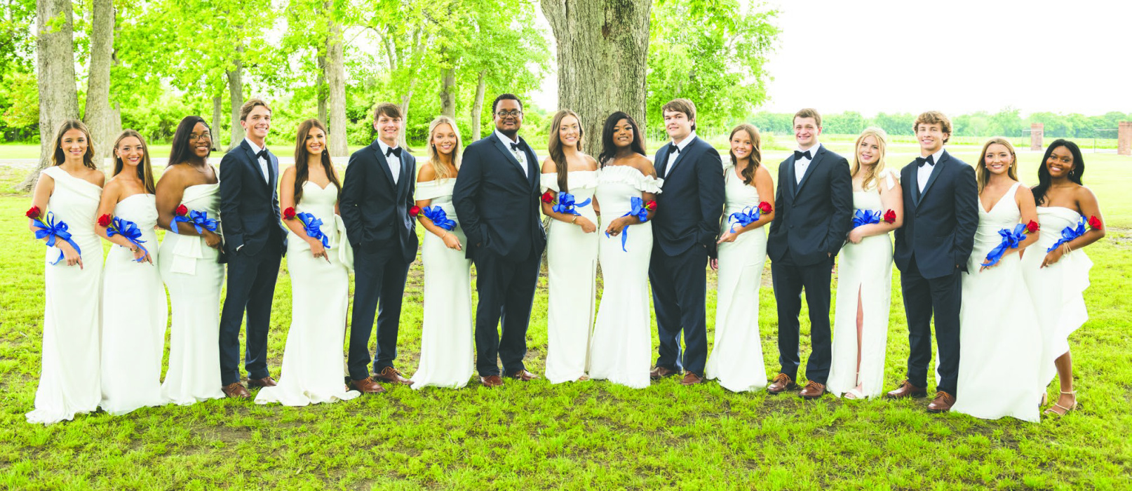 Briarfield graduates pictured (from left) Malli Tatum, Caroline Miller, Ulaila Martin, Jack Martin, Sage Raymond, Brock Johnson, Aubree Jones, Calvin Barnes, Rylee Russell, Val Dukes, Bryant Smith, Madeline Condrey, David Bailey, Abby Allen, Ryder Jones, Carrie Beth Miller, Samiyah Flores. PHOTO BY TAYLOR HOWARD